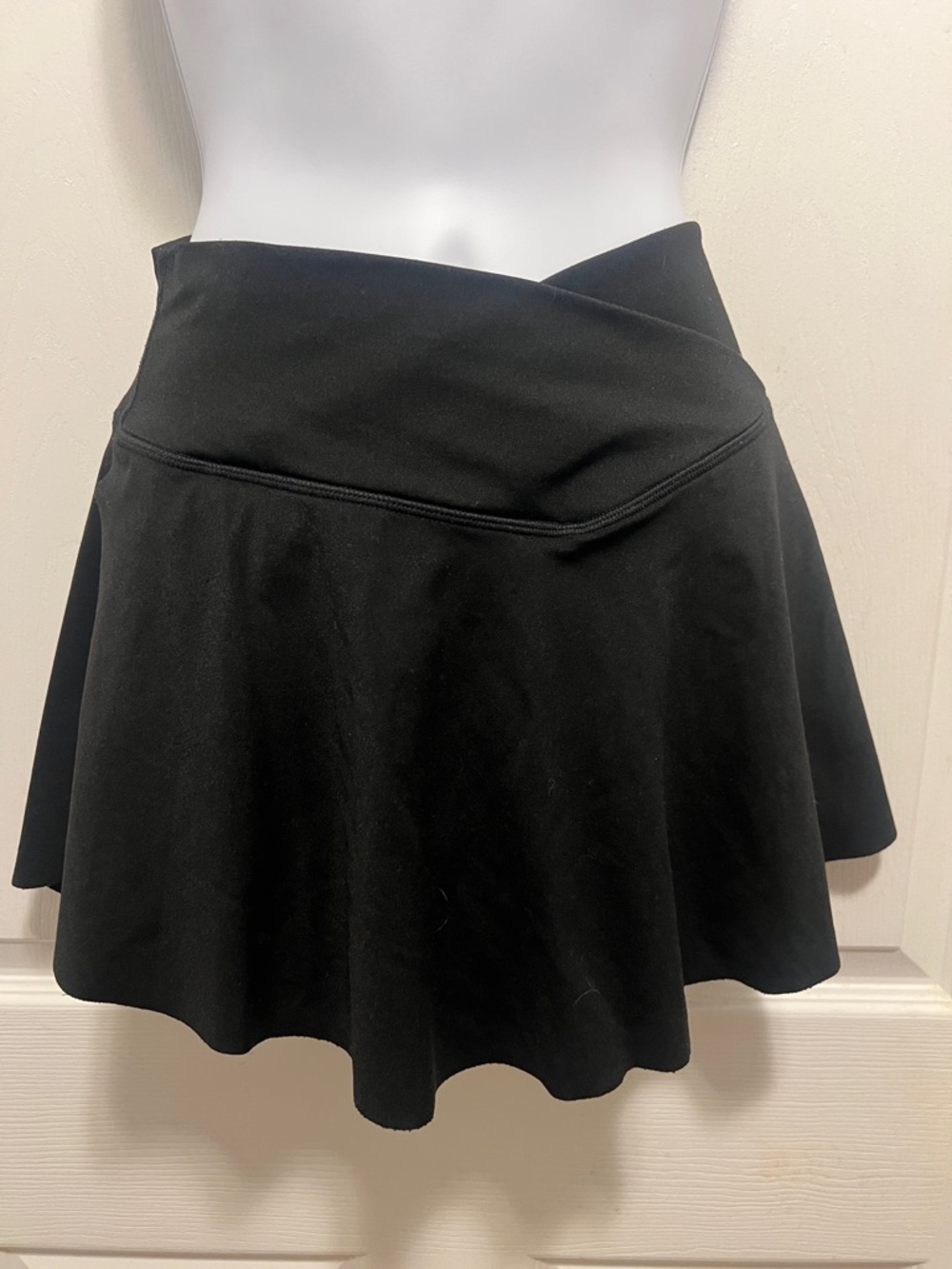 Source Unknown Black Cross-Over Waist Skater Skirt
